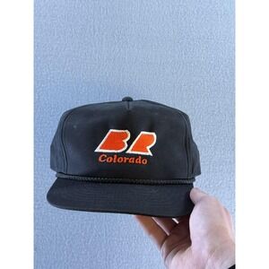 BR Colorado Kuszu Hat Cap Snap Back Mens One Size Black Rope Twill Embroidered